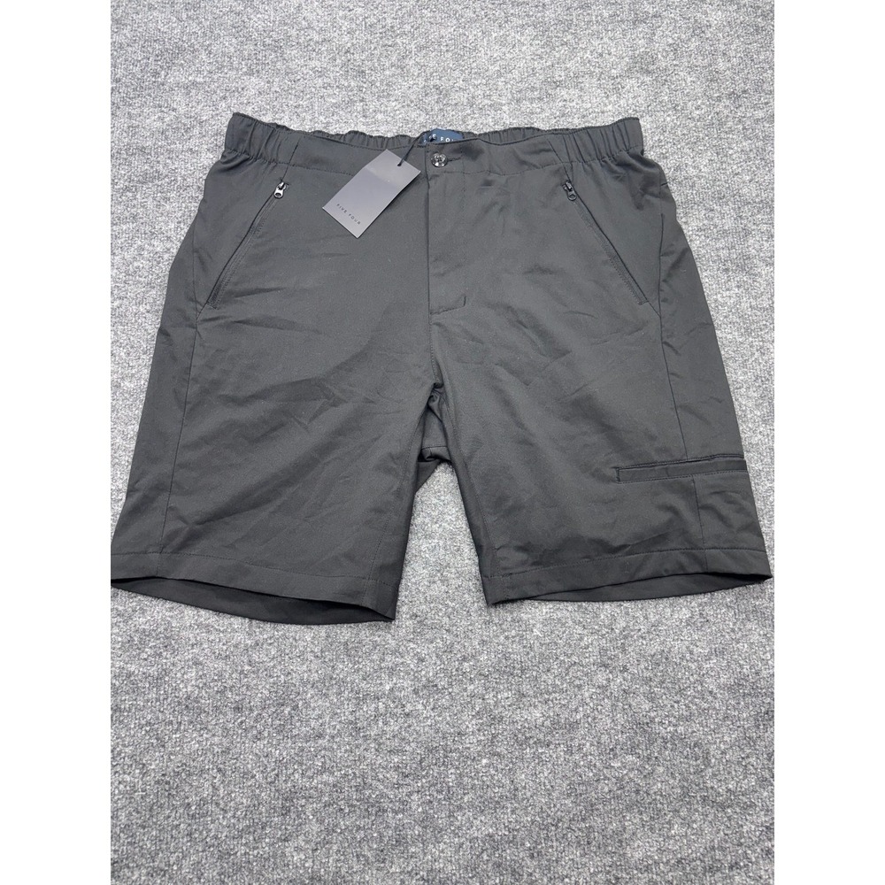 Five Four Mens Black Athletic Performance Shorts Size 38 NWT Zipper Pockets